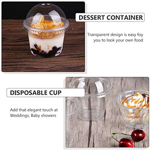 Хемотон Пренослива Чаша 20 парчиња Проѕирни Пластични Чаши Со Капаци Чаши За Десерти Чаши За Сладолед Пластични Чаши За Овошје
