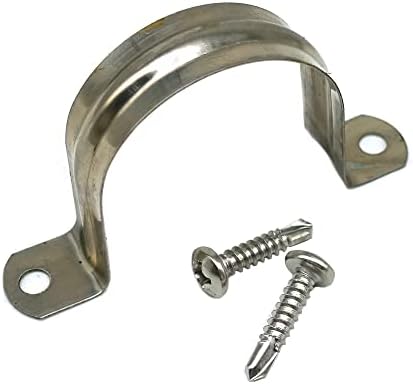 Routing Clamp,304 Stainless Steel,2 Mounting Points,15/16  ID For Pipe Size 1/2,with Tapping Screws,10 Пкг.