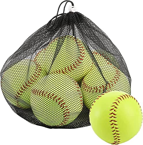 La Peky Softballs 6 Pack Спортски практики со мекобол 12 инчи бавен терен Официјална големина и тежина Softball Не обележана топка