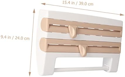 Homoyoyo Пластична обвивка за складирање на обвивката над кабинетот хартија за хартија држач за кабинети алатки за рачно крпи диспензерот кујнски клинг филм фолија ди