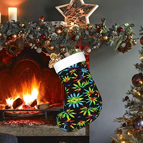 Аугенски Божиќни чорапи вратоврски сад лисја од плевел двострана камин што виси чорапи