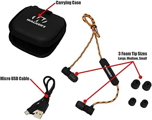 Флексибилни Слушалки bluetooth вратот вокер 30 NRR Пасивни Слушалки За Заштита На Слухот Со 12 USB Кабел За Полнење &засилувач; Ева