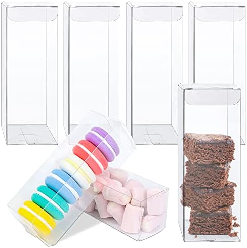 100 ПАРЧИЊА Јасни Пет Пластични Кутии За Складирање Проѕирна Сегашна Кутија Празни Контејнери Правоаголна Коцка Бонбони Чоколадни