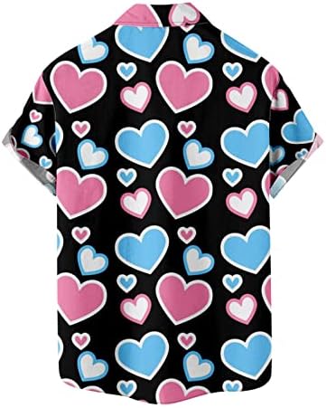 Плус големина на Денот на вineубените врвови за мажи слатки срцеви маици кошули трендовски излегуваат облека од блузи