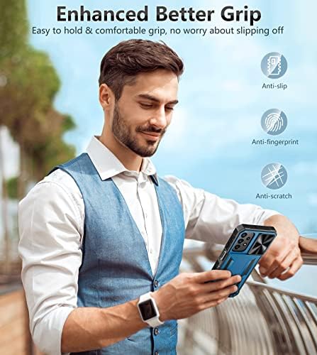 Fntcase За Samsung Galaxy A23 Заштитно Куќиште: Заштита Од Воена Капка Солиден Цврст Капак На Мобилниот Телефон со Kickstand &засилувач; Слајд