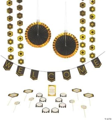 24-парчен комплет за украси со црна и златна маса
