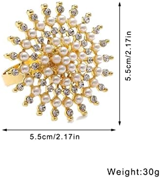 N/A цвет бисер ринстон прстен метал кристален држач за салфетка за свадба Божиќна забава за вечера