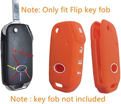 Runzuie Silicone Folding Flip-Out далечински клуч FOB компатибилен со 2021 2020 2019 Kia Forte Soul K5 Sportage Niro Key Fob Cover