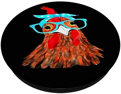 Пилешко со лента за глава и очила симпатична забава за забавни идеи за popsockets заменливи поп -попсип