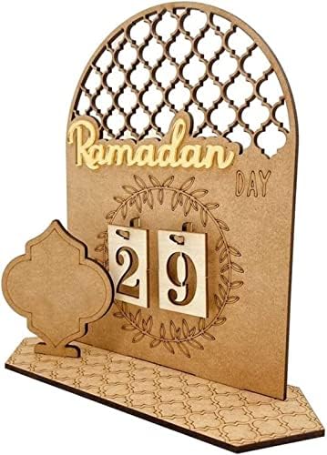 АЈЏКИ Рамазан Календар, Еид Мубарак Календар, Рамазан Украси Одбројување Календар За Дома, Рустикален 30 Ден Одбројување Рамазан