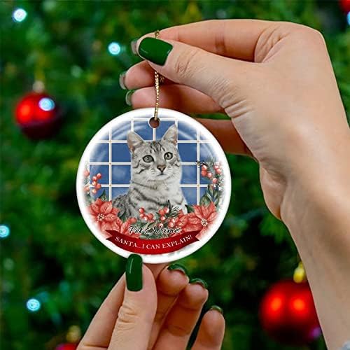 Орнаменти на новогодишна елка Име на миленичиња мачка Божиќ украс за чување украс за домашен декор венец виси приврзоци околу