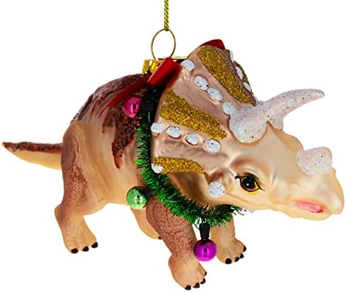 Диносаурус во Божиќниот украс на венец
