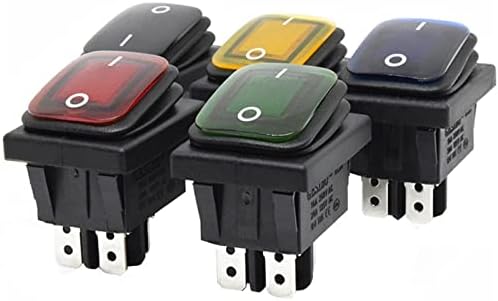 30x22 Teernows Rocker Switch 12V Red LED 220V светло осветлена 16A 250VAC KCD4-201 DPST SWITCH 4PIN 1PCS