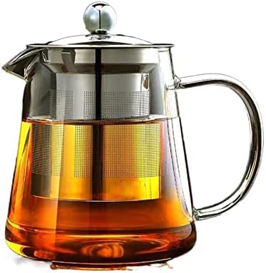 Чај поставен стаклен чајник отпорен на топлина чајник за греење чајник чајник Транспарентен котел квадратен филтер
