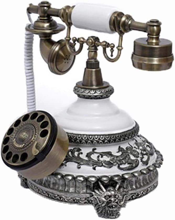 Xialiuxia фиксна телефон за дома Европски антички телефонски телефони со ротациони дијалетни телефони Ретро фиксна биро телефон ， кабел