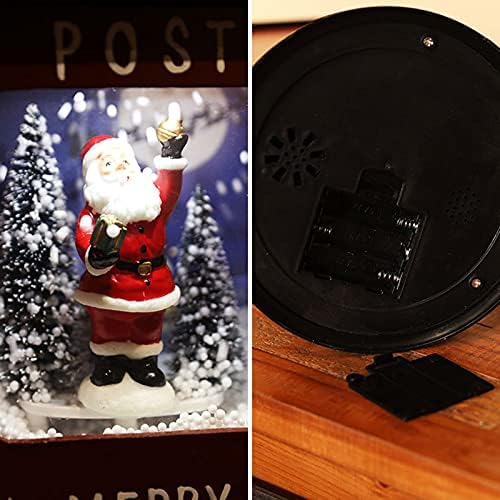 Aizyr Christmas Snow Globe Lantern со музика, управувана батерија, Снежна глобус улична ламба со LED светло за подароци за декорација