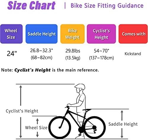 Glerc 24 Hybird Gilrs Bike for Girls, 6 - Speed ​​Kids Cruiser велосипеди со плетена корпа, повеќе бои