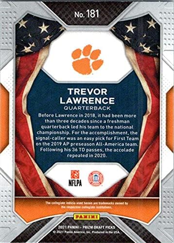 2021 Panini Prizm Draft Picks 181 Trevor Lawrence All American Clemson Tigers RC RC Rocie Football Trading Card