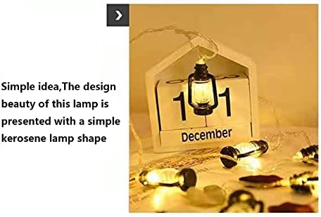 HSART LED kerosene ламба светло, светла од 9,8 ft string reto gootter battery, внатрешна декорација на уметност