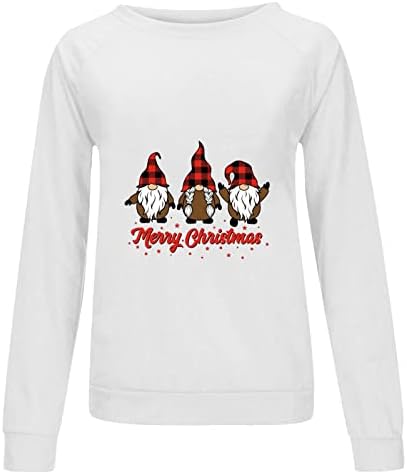 Crewneck Sweatshirtените жени Божиќни кошули Симпатична ирска gnome семејство лабава се вклопуваат во новинарите џемпери џемпери екипаж