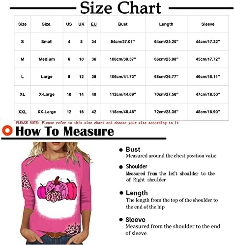 Кошули за рак на дојка за жени во октомври носиме розова маица леопард 3/4 ракав омбре слатки ирски графички графички маички