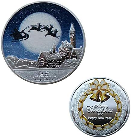 2021 Нова Година Подароци Среќен Божиќ Снежен човек Елен Сребрена паричка комеморативна монета Медал колекционерски колекционери со капсула
