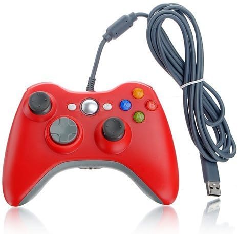 DUAFIRE ЦРВЕНА Жица USB Рампа Џојпад Игра Контролор ЗА Microsoft Xbox 360 Компјутер Windows Боја: Црвен Модел: