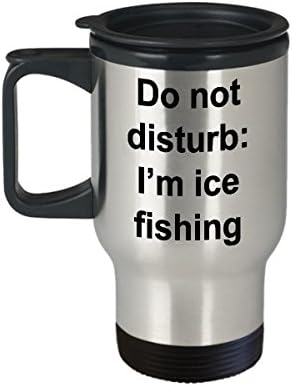 Креативен експреско подарок за кригла за патување со риболов на мраз, не вознемирувајте јас сум кригла за кафе за риболов на мраз