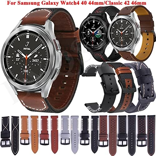 TWRQA 20mm Кожни Ремени Часовник За Samsung Galaxy Watch4 40 44mm/Гледајте 4 Класични 42 46mm Оригинални Нараквици Нараквица