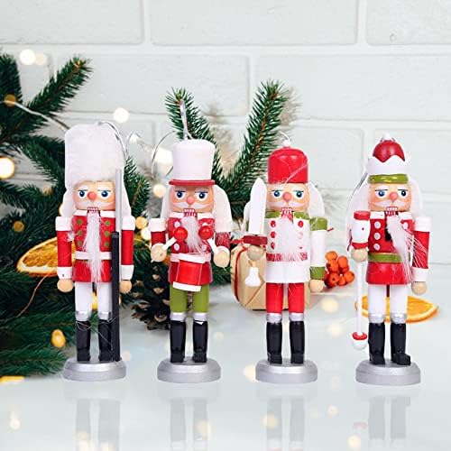 Esquirla 4 парчиња Божиќни оревици војници фигури украси Божиќ виси декор оревици за отворено внатрешно внатрешно внатрешен двор