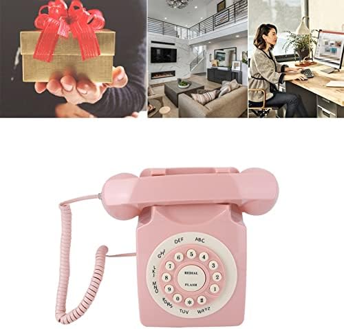 Замав Пингвин гроздобер розова фиксна телефонска телефонска пластична пластична канцеларија ретро жица фиксен телефон