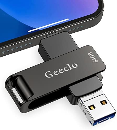 Geeclo Фото Стап Меморија Стап 64GB, USB Флеш Диск USB C Меморија Стап Надворешно Складирање Палецот Диск Компатибилен Со Телефон, Рампа, Андроид,