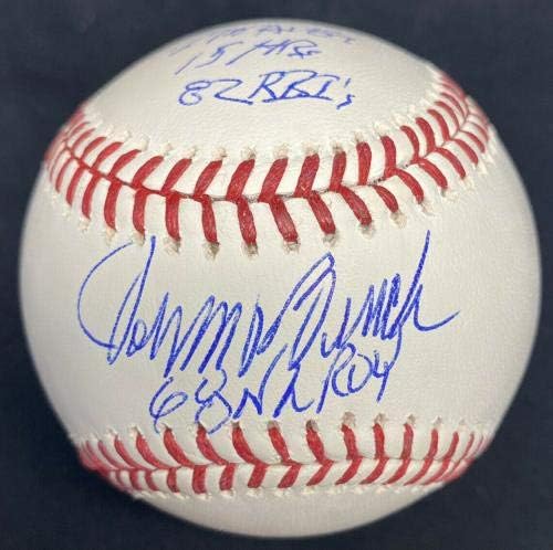 Џони Бенч МВП РОЈ Потпиша Статистички Бејзбол Сет ЈСА - Автограмирани Бејзбол Топки