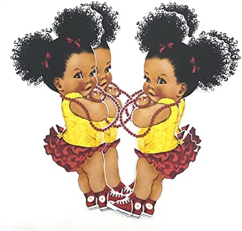 Исечоци Злато Црвено Афроамериканско Девојче Црвени Возбудливи Панталони Декорација За Туширање Еднострано Печатење