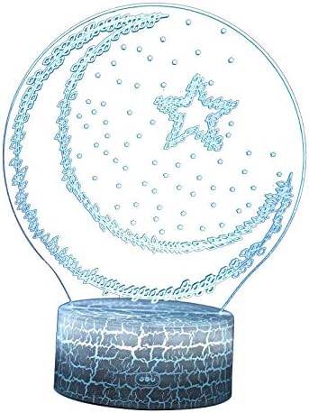 Рамазан светла, украси на Рамазан за дома 2023 година, 3Д дрвена Ејд Мубарак Месечина starвезда ноќна светлина, занаетчиски занаети предводена