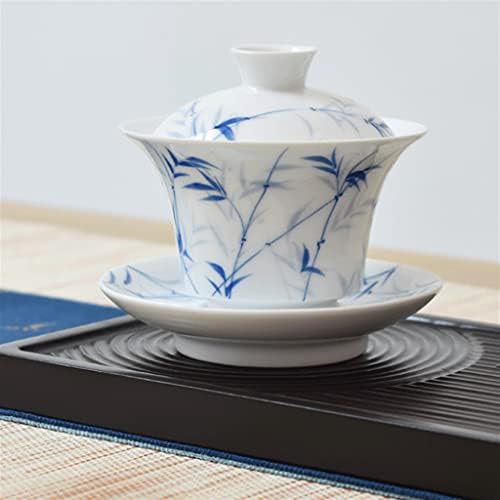 SDFGH HAND HARDED бел порцелан кунг фу чај постави гроздобер керамички покриен чај чаши чај комплетен сет