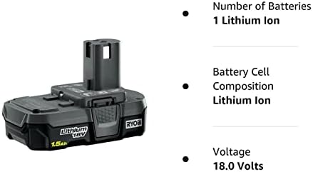 Ryobi P189 18 Volt 1,5 AH еден+ литиум-јон безжичен компактен батерија за брзо ослободување