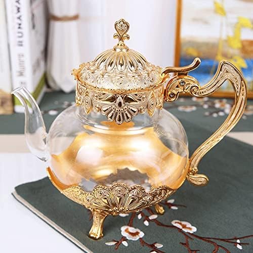 n/Златна чаша чајничка кујна метал ладен котел за кафе, европски стил дома декорација стакло, роденденски подароци за свадба