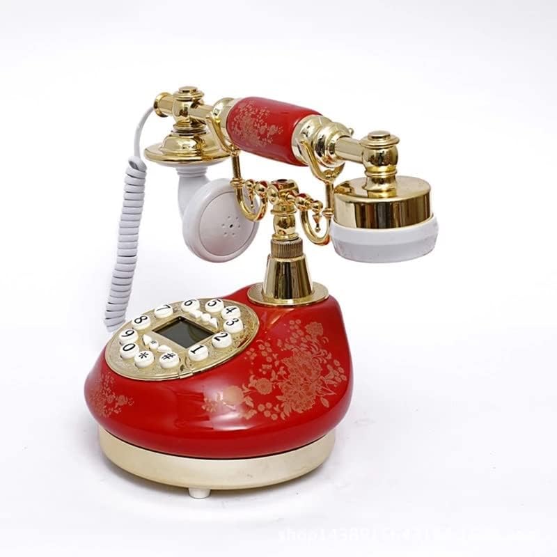 N/A антички телефонски фиксни фиксни старомодни телефони со копче, LCD дисплеј класичен керамички ретро телефон