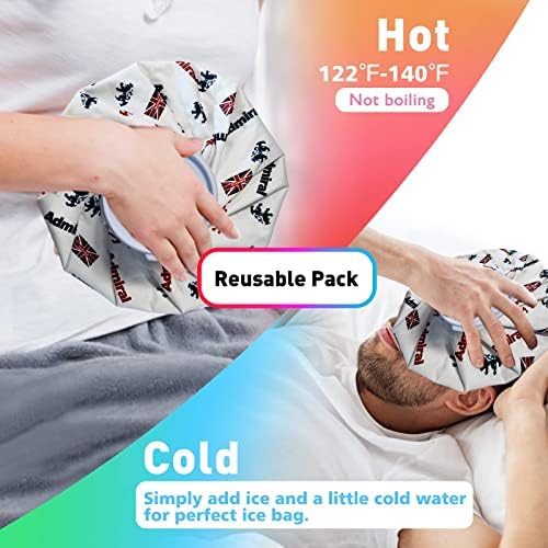 Ледена торба за повреди, 9 инчи мраз торба, бела со симпатичен дизајн, топла и ладна терапија и олеснување на болката, за повреда на нозете