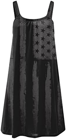МИАШУИ Женски Лабави Фустани Денот На Независноста За Жени Плус Големина Мода Американски 4 од јули Елегантен О Вратот Жени