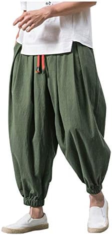 Панталони за харем на Бобт, трендовски обични цврсти бои, широки широки нозе еластични панталони лабави панталони
