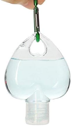 ESOWEMSN 2PCS Пластични шишиња со приврзоци во форма на срцево во форма на срцево шишиња за миење на рацете 50мл/2oz Пополнете