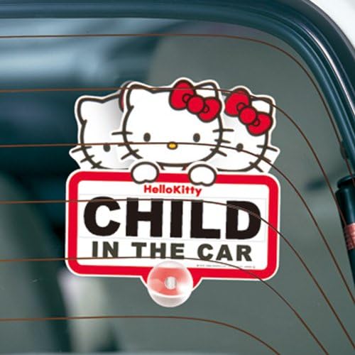Sanrio Hello Kitty „Бебе во автомобилот“ Замавта за безбедност на пораки за прозорецот - додаток за автомобил