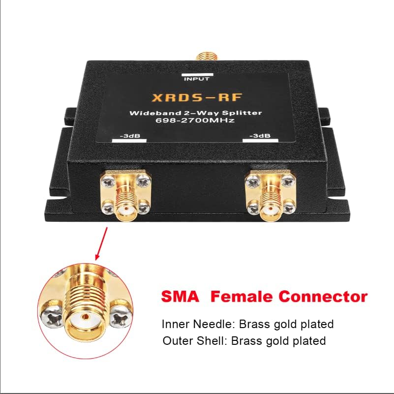 Сплитер на мобилниот сигнал со широк опсег од 2 пат-3db SMA, SMA-50 OHM Splitter за 4G/LTE систем од XRDS-RF