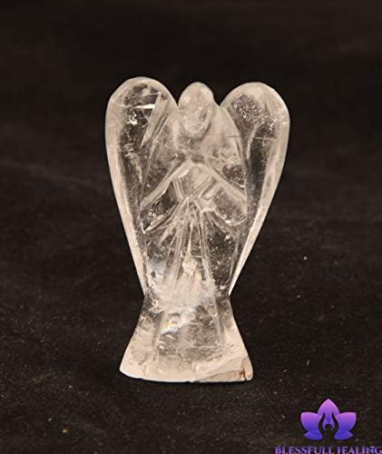 Природен кристален кварц камен реики врежан духовен скапоцен камен -камења старателски џеб ангел статуа украс украс “2 инчи приближно