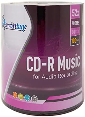 100 пакувања SmartBuy Digital Audio CD-R Music 52x 700MB/80min брендирано лого за снимање на празно рекордно диск