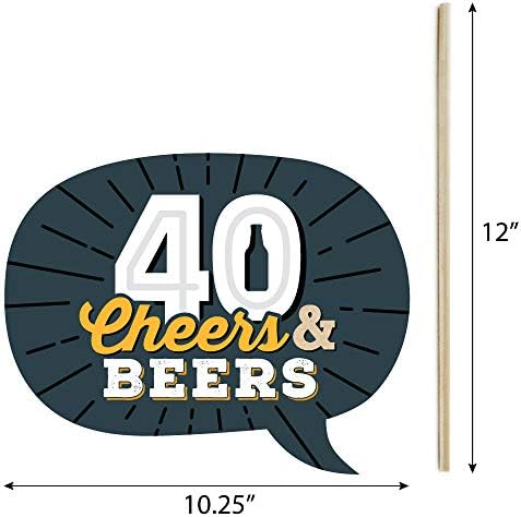 Голема точка на среќа на здравје и пива до 40 години - 40 -ти роденденски партиски штанд за кабини за реквизити - 20 брои