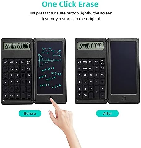 Калкулатор за преклопување и 6 -инчен LCD таблет за пишување Дигитален цртеж за дигитална стапка 12 цифри со приказ на копчето