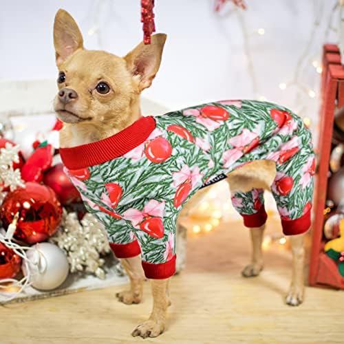 Божиќни кучиња пижами за мали кучиња памучни Божиќни топки кученце pjs скок есен зимски миленичиња облека облека облека топла кучиња за